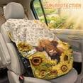 thumbnail image 2 of KUIFORTI Car Seat Sun Shade Cover Sunflower Highland Cow Car Seat Cover Baby Travel Accessories Blocks Out Heat & Sun, Keep Your Baby's Carseat at a Cooler Temperature, 2 of 7