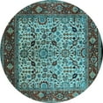 thumbnail image 1 of Ahgly Company Indoor Round Oriental Light Blue Industrial Area Rugs, 3' Round, 1 of 4