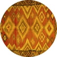 thumbnail image 1 of Ahgly Company Machine Washable Indoor Round Southwestern Yellow Country Area Rugs, 6' Round, 1 of 4