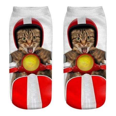 

Huaai socks for women Uni 3D Fashion Cat Printed Casual Socks Cute Low Cut Ankle Socks cute socks H