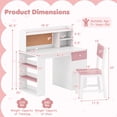 thumbnail image 3 of Gymax Kids Desk & Chair Set w/Chair Hutch 3-Layer Side Shelf Storage Cabinet, 3 of 10