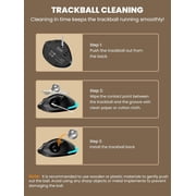 Ergonomic Wireless Trackball Mouse, Adjustable Angle, Thumb Control, Quiet Click, Rechargeable, Multi-Device Bluetooth & USB, for Windows Mac-Black Ball