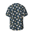 thumbnail image 6 of Lsque Duck In The Space print Men's Cuban Collar Short Sleeve Shirt Summer Beachwear Casual Button Down Fashionable Vacation Leisure Shirt-X-Large, 6 of 7