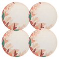 thumbnail image 2 of Ryvnso Leaves Flowers Orange Round Plate Mats Dining Table Placemat Set of 6 for Holiday Decoration, 2 of 7