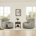 thumbnail image 5 of Spruce & Spring Leather Dual-Motor Lay Flat Recliner with Diamond Quilting, Light Gray, 5 of 10