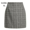 thumbnail image 2 of 1PCS High Waist Plaid Skirt-Light Coffee Checkered-L, 2 of 5