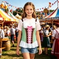 thumbnail image 2 of Tfken Soft Comfy Tops For Girls Daily Wear Holiday Summer Short Sleeve Tshirts Tees Print Graphic Comfortable T-Shirts Children Trendy Clothes Size 13-14 Years, 2 of 4