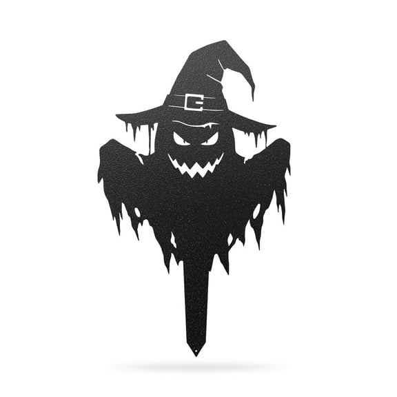 Halloween Ghost Yard Stake – Outdoor Metal Garden Art Decoration for Spooky Lawn & Pathway Décor (B-18x30)