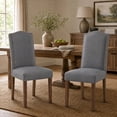 thumbnail image 3 of Snugway Dining Chair Grey Upholstered Parson Chair with Nailhead Trim, Set of 2, 3 of 8