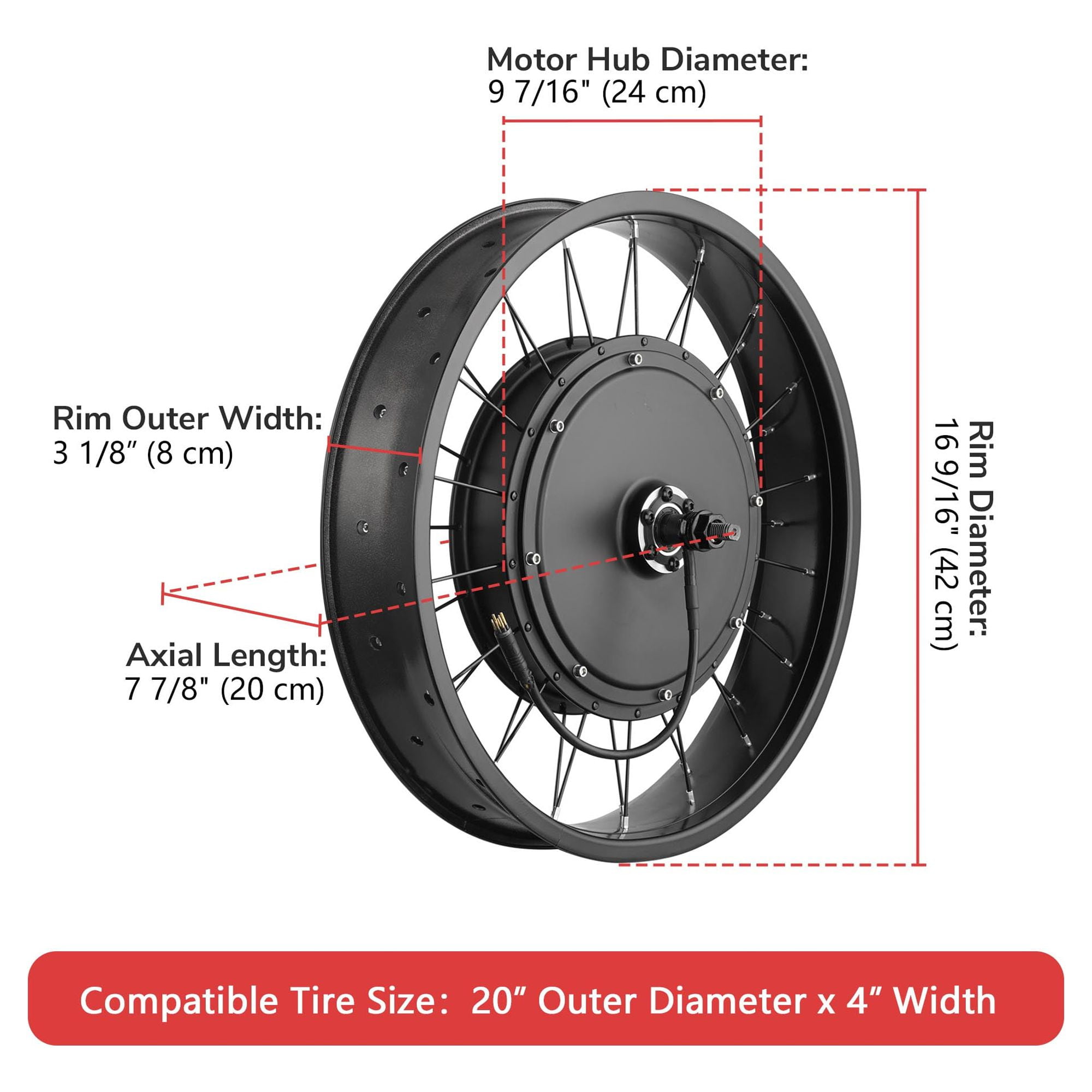 Yescom electric bicycle motor front wheel fat tire kit 48v 1000w deals