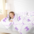 thumbnail image 3 of Erosebridal Purple Bowknot Twin Comforter Sets For Girls,Cute Bowtie Ribbon Kids Bedding Set,Reversible,2pcs, 3 of 7