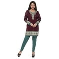 thumbnail image 4 of Maple Clothing Short Kurtis Women's Indian Tunics Crepe Tops (Maroon, XXL), 4 of 6