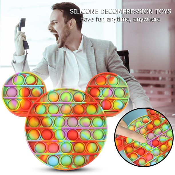 Ratón de dibujos animados Push Bubble Sensory Toys Anti-stress Squeeze Toy Puzzle (A) Ehuebsd Para estrenar