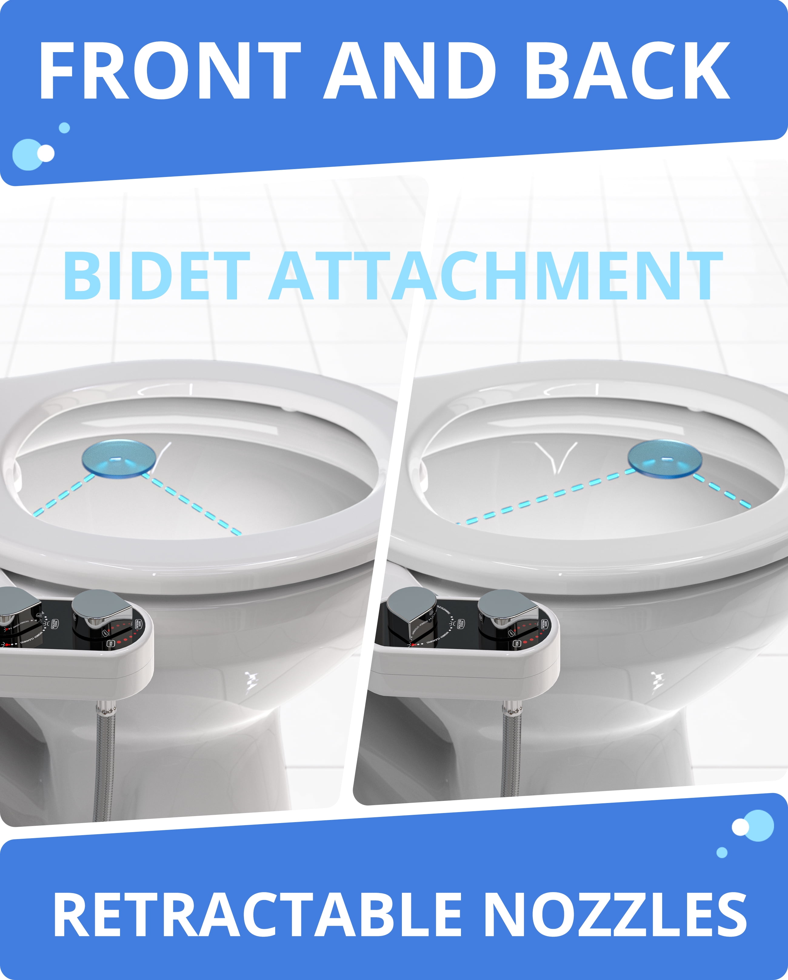Clear Rear Bidet - 2 Pack, Easy Install