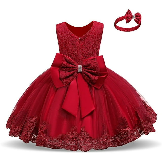adviicd Robe pour Filles, Col Halter, Sans Manches, Élégante, Dentelle Florale, Ligne A, Évasée, Robe de Soirée Rouge, 80