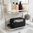 thumbnail image 3 of Black Polyester Toiletry Bag Travel Organizer For Cosmetics Shower 10.0X6.7X4.7 In, 3 of 7