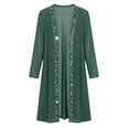 thumbnail image 4 of HongQid Women's Sheer Chiffon Cardigan, 3/4 Sleeve Open Front Duster Rhinestone Trim Edge, Lightweight Layering Jacket Wedding Formal Elegant Evening Outfit Clothing Ladies Dressy Cover Up, 4 of 7