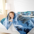 thumbnail image 3 of Castle Fairy Animal Northern Light Polar Bear Queen Bedding 7pcs for Teens,Snowy Mountain Lake Bedding Comforter Set Queen,Blue Green White,Grey Reversible, 3 of 7