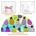 thumbnail image 6 of Kll 48" Christmas Tree Skirt Graffiti Pineapples On Neon Background Xmas Tree Skirts Mat For New Year Xmas Holiday Party Indoor Outdoor Home Decoration, 6 of 9