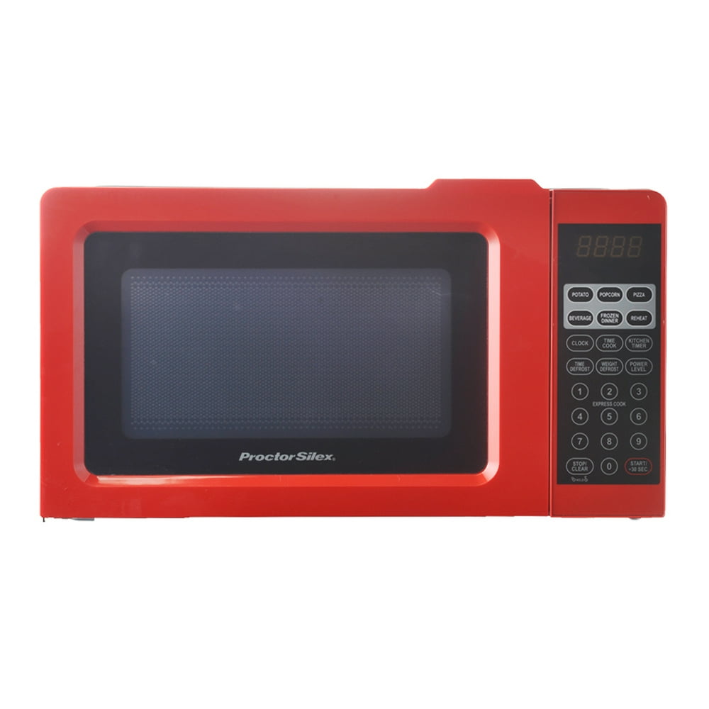 Proctor Silex 0.7 Cu.ft Red Digital Microwave Oven