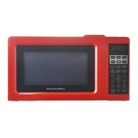 Proctor Silex 0.7 Cu ft Red Digital Microwave Oven