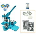 thumbnail image 1 of ChiButtons Button Maker Kit 58mm (2 1/4") Badge Press Machine-B400 + 58mm Round Die Moulds + 100 set Button Components + Adjustable Circle Cutter (Blue-New), 1 of 8