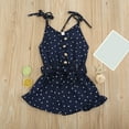 thumbnail image 2 of Zanarzt Girls Overalls Kids Casual Sleeveless Girls Camisole Jumpsuit Shorts with Belt Beach Vacation Outfits Blue,6-12 Months, 2 of 6