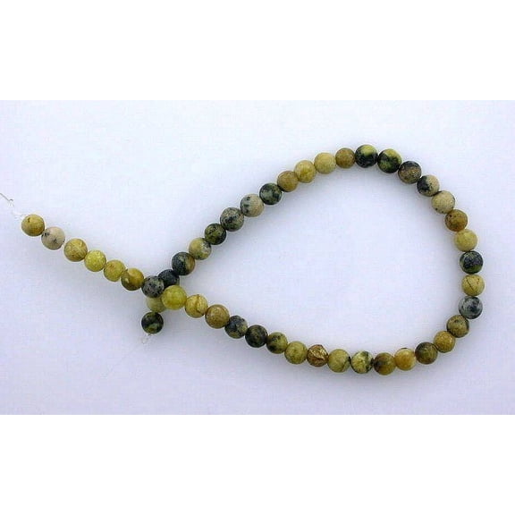 4mm Round Gemstone Gem Stone Yellow Turquoise Beads 7 Inch Strand