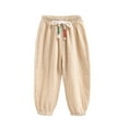 thumbnail image 2 of TAIAOJING Boys Casual Pants Elastic Waist Solid Color Drawstring Pants For Toddlers Kids Summer Daily Wear Age 3-8 Years Cozy 6-7Y, 2 of 4