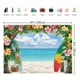 thumbnail image 5 of 8x6FT Summer Hawaii Beach Background Tropical Hawaiian Sky Ocean Flowers Palm Leaves Surfboard Backdrop Birthday Party Aloha Luau Party Decoration Photo Booth Props, 5 of 5