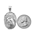 thumbnail image 3 of Rhodium Plated 925 Sterling Silver Jesus Christ Face Medallion, 3 of 5