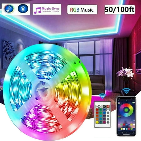 

SHCKE 16.4ft Led Lights for Bedroom Smart Music Sync LED Strip Lights APP Control with Remote RGB Color Changing Led Lights for Room Kitchen Party Home Decoration