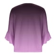 thumbnail image 4 of Summer Akafmk 3/4 Sleeve Shirts for Women,Summer Womens Gradient Ruffle Bell Sleeve Dressy Top,Spring and Summer Casual Solid Color Sleeve Round Neck Top Sleeve Round Neck Top/Shirt, 4 of 5