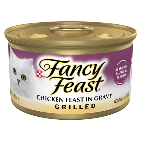 Purina Fancy Feast Grilled Cat Food, Wet Cat Food, Chicken Feast in Gravy, 3 oz Cans