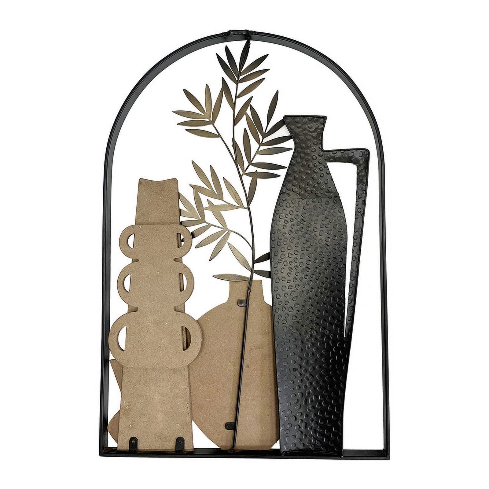 Mirella Farmhouse Arched Vase Frame Metal Wall Art