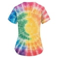 thumbnail image 7 of BDPORKAS Womens Scrubs Graphic Tie Dye Fashion Holiday Workwear Lightweight V Neck Short Sleeve Comfy Holiday Shirts Pocketed, 7 of 7