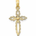 thumbnail image 4 of 10K Two-Tone Cross With Heart Charm (23.6 X 12) Made In United States 10k9086, 4 of 5