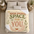 thumbnail image 5 of Holding Space For You Quote with Cupped Hands, Warm Boho Style for Self Care Fans, Heart Moon Branch Scene, Cozy Flannel Blanket for Bedroom and Dorm, Appreciation Gift and Positive Home Decor, 5 of 7