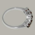 thumbnail image 4 of LBG British Made 9k White Gold Natural Garnet Womens Eternity Ring - 33 size options - Size 4, 4 of 7
