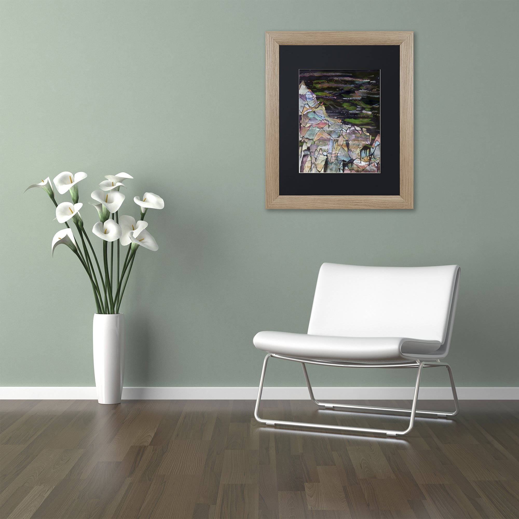 Trademark Fine Art "Mount Fairweather" Canvas Art by Lauren Moss Black Matte, Birch Frame