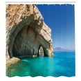 thumbnail image 3 of Ambesonne Marine Shower Curtain, Sea Cave on Zakynthos, 69"Wx84"L, Tan Pale Blue, 3 of 5