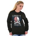 thumbnail image 4 of Liberty Death Skull Crossbones Flag Sweatshirt for Men or Women Brisco Brands X, 4 of 6