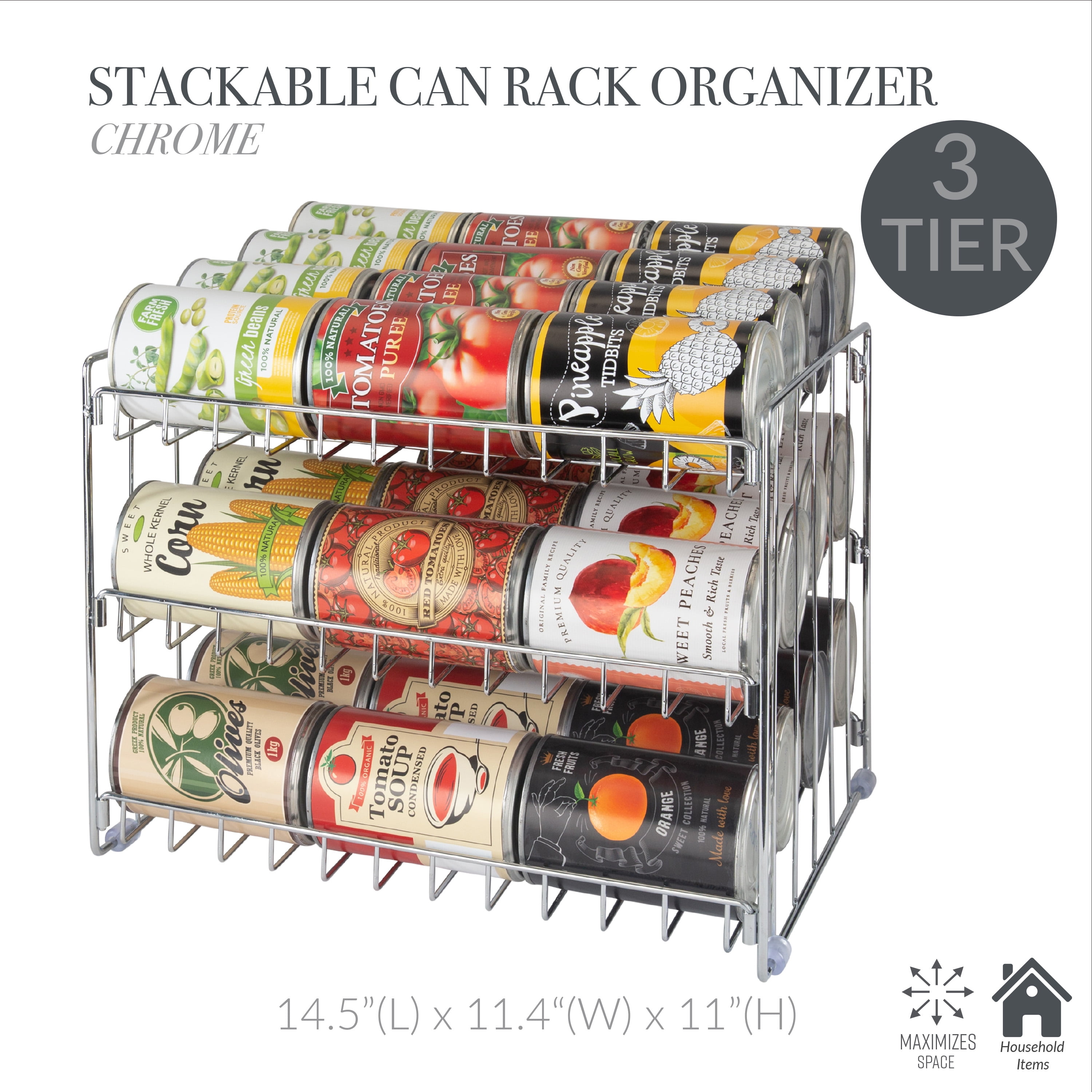 【超特価】 Organizer Storage Can Tier 3 Details Kitchen Rack Walmart.com - スチールラック・メタルラック