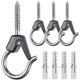 thumbnail image 1 of Pack de 4 perchas, ganchos de montaje en pared para colgar en el techo, ganchos colgantes para colgar plantas, luces colgantes, cables para exterior, luces de hadas, campanas de viento, alimentadores Feliz Sencillez, 1 of 5