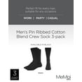 thumbnail image 2 of MeMoi Men's 3 Pair Pack Pin Ribbed Cotton Blend Crew Socks - Mens - Male, 10-13, Black, 2 of 7