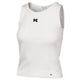 thumbnail image 2 of Women's '47  Cream Michigan Wolverines Micro Logo Ribbed Cropped Tank Top, 2 of 3