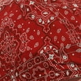 thumbnail image 2 of Bandana Dorag Cap Red with White and Black Paisley Cotton Motorcycle Head Wrap Skully Hat Helmet Liner Doo Rag, 2 of 4