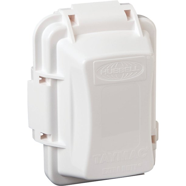 Taymac Extra Duty Single Gang Vertical/Horizontal Mount Polycarbonate White InUse Outdoor