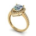 thumbnail image 2 of 2.36 ct Pear Cut Blue Moissanite Halo Engagement Ring for Women in 18K Yellow Gold, 2 of 5