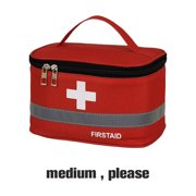 kurtrusly First Aid Kit Bag Lightweight Handle Medicine Bags Space Saving Oxford Cloth Medical Box Kitchen Sport Emergency Red Medium